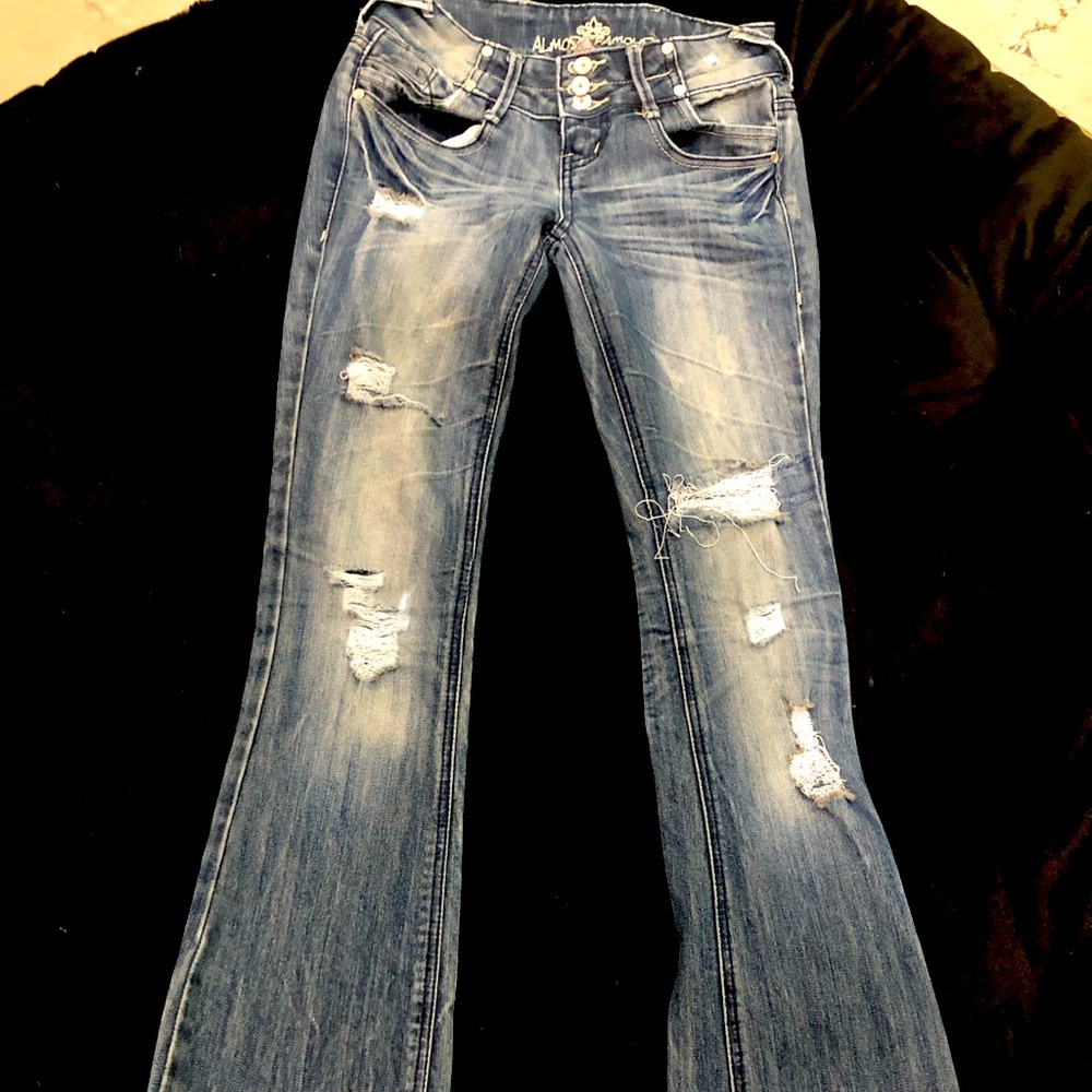Almost Famous jeans size 1 that I hate to let go of.  Can’t fit in them anymore